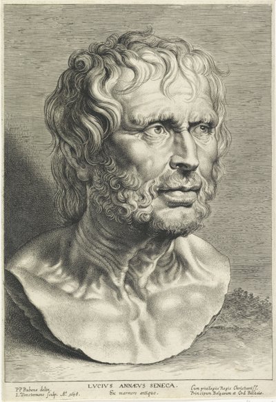 Buste af Seneca, graveret af Lucas Vorsterman af Peter Paul (after) Rubens