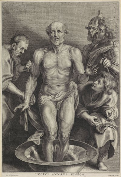 Senecas død, indgraveret af Alexander Voet II af Peter Paul (after) Rubens