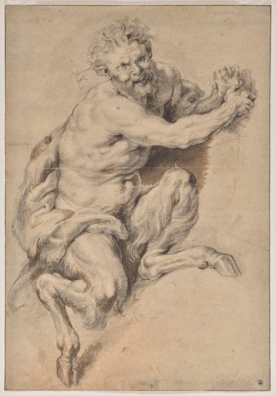 En faun, der griber en klase vindruer af Peter Paul Rubens