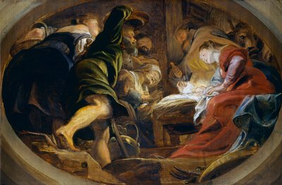 Tilbedelse af hyrderne (olie på lærred) af Peter Paul Rubens
