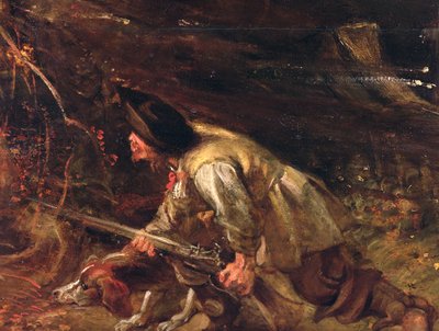 Et efterårslandskab med udsigt over Het Steen i den tidlige morgen, ca. 1636 (detalje af 259758) af Peter Paul Rubens