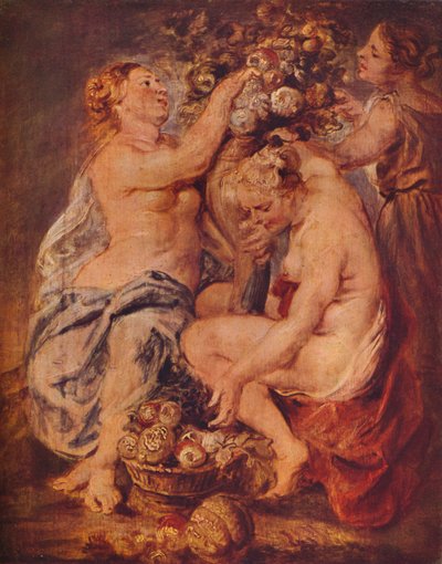 Ceres og to nymfer med et overflødighedshorn, c1617 af Peter Paul Rubens