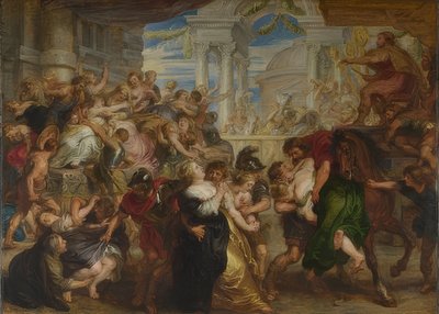 Røveriet af de sabinske kvinder. Omkring 1635-40 af Peter Paul Rubens