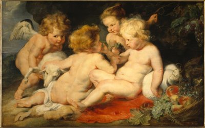 Lille Jesus med drengen Johannes og to engle af Peter Paul Rubens