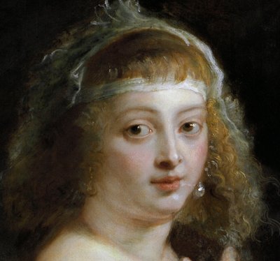 Detalje af Helene Fourment i en pelskappe af Peter Paul Rubens