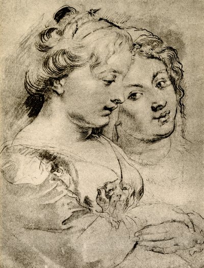 Detaljeret undersøgelse af to piger af Peter Paul Rubens