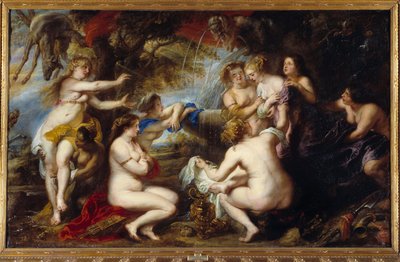 Diane og nymfen Callisto Diane overrasker Zeus gravide callistonymfe. Nymfen skjuler sin graviditet. Maleri af Pierre Paul (Pierre-Paul) Rubens (eller Peter Paul eller Petrus Paulus) (1577-1640) 1600-tallet søn. 2,02x3,23 m Madrid, Prado-museet af Peter Paul Rubens