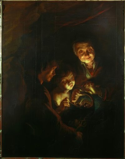 Den gamle kvinde med fyrfadet af Peter Paul Rubens