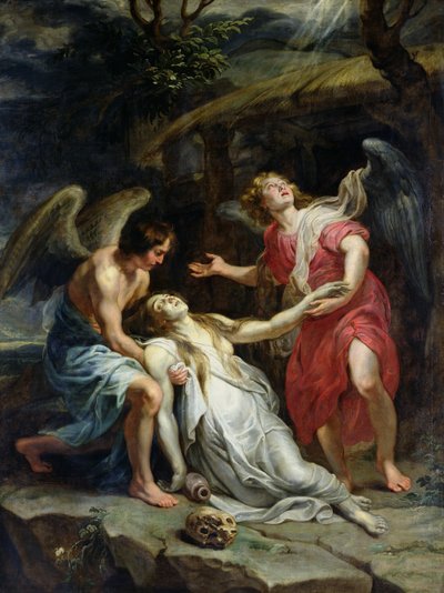 Ecstasy of Mary Magdalene, ca. 1619-20 (olie på lærred) af Peter Paul Rubens