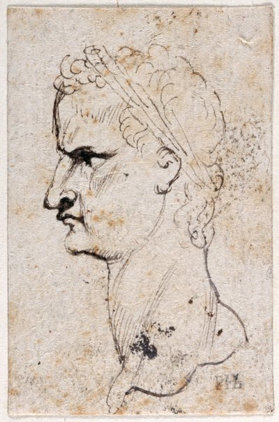 Gaius Caligula, fra ti tegninger af otte af de første tolv Cæsarer, efter Giovanni da Cavinos medaljer (pen og blæk på papir) af Peter Paul Rubens