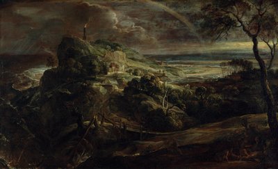 Tysk: Landschaft mit dem Schiffbruch des Paulus Landskab med Paulus