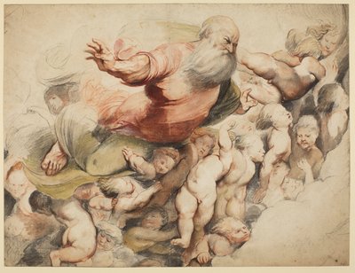 Gud Fader støttet af engle, efter Pordenone, 1600-03 af Peter Paul Rubens