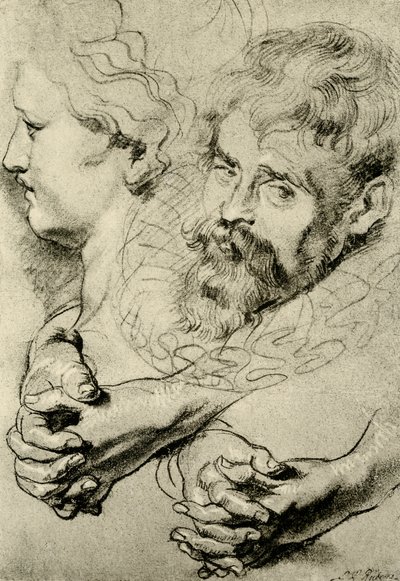 Hoved- og håndstudier af Peter Paul Rubens