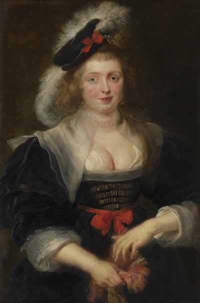Helene Fourment, mens hun tager en handske på af Peter Paul Rubens