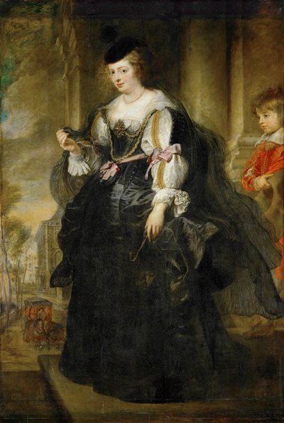 Helene Fourment med vogn (maleri på træ) af Peter Paul Rubens