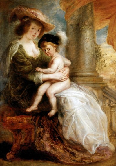 Hélène Fourment med sin søn Francis, 1635. af Peter Paul Rubens