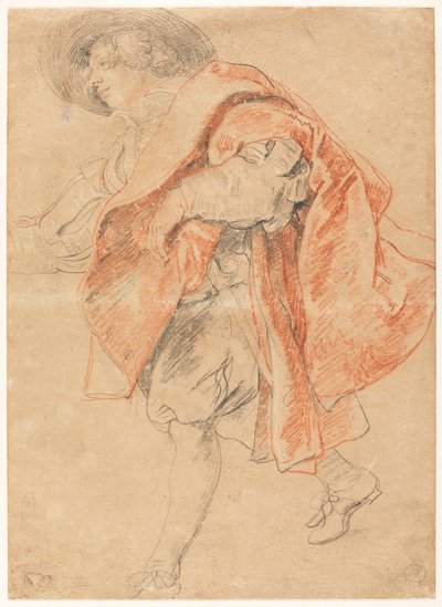 En ung mand, der går ned ad en trappe af Peter Paul Rubens