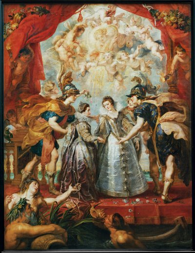 Udvekslingen af de to prinsesser fra Frankrig og Spanien på Bidasoa-floden af Peter Paul Rubens