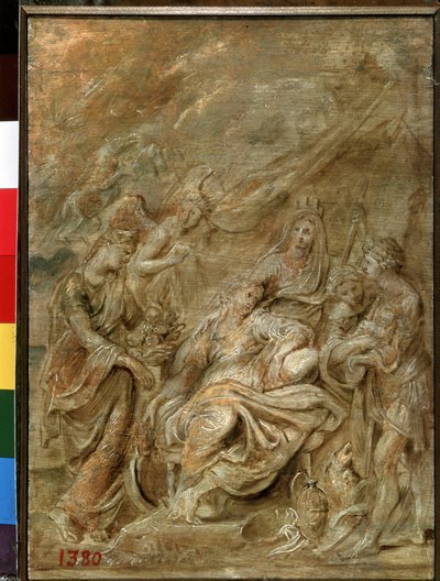 Fødsel af Dauphin Louis XIII (1601-1643) (Birth of the Dauphin Louis XIII). Maleri af Peter Paul (Pierre-Paul) Rubens (eller Peter Paul eller Petrus Paulus) (1577-1640). Olie på træ, 33,6 x 24 cm af Peter Paul Rubens