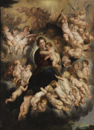 Maria med barn i en krans af engle af Peter Paul Rubens