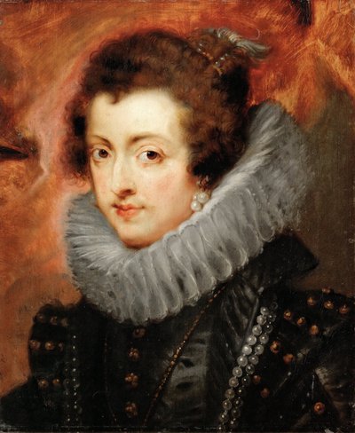 Portræt af Elisabeth af Frankrig (1602-1644), dronningepartner af Spanien - Pieter Paul Rubens (1577-1640). Olie på træ, ca. 1629. Mål : 48,5x40,5 cm. Kunsthistorisk museum, Vienne af Peter Paul Rubens