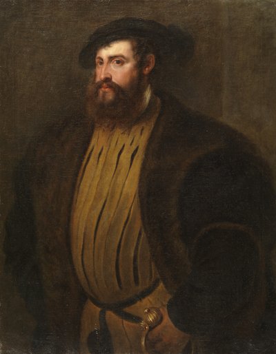 Portræt af Hernan Cortez (?) (efter Tizian) af Peter Paul Rubens