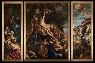 Korsløftning, ca. 1610-11 (olie på panel) af Peter Paul Rubens