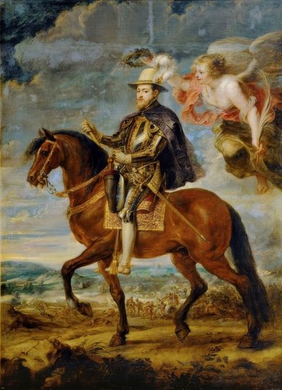 Rytterportræt af Philip II i slaget ved St. Quentin 1557 af Peter Paul Rubens