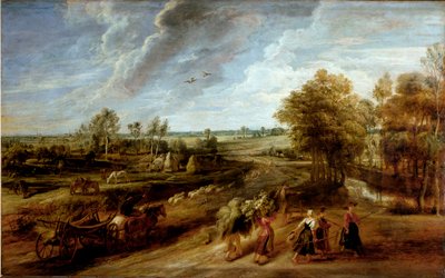Bøndernes tilbagevenden efter arbejdsdagen på markerne (olie på lærred af Peter Paul Rubens