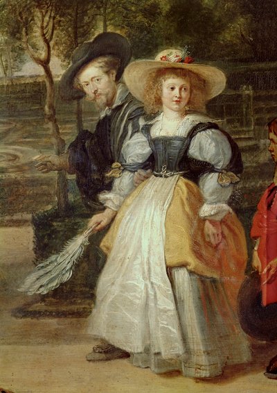 Rubens og hans anden kone Helene Fourment i haven (olie på lærred) af Peter Paul Rubens