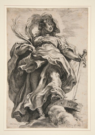 Saint Catherine i skyerne af Peter Paul Rubens