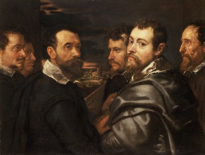 Selvportræt i en vennekreds fra Mantua, ca 1604 af Peter Paul Rubens
