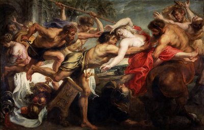 Bortførelsen af Hippodamia, eller Lapiths and Centaurs, 1636-1638 af Peter Paul Rubens