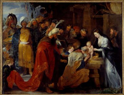 Magiernes tilbedelse Maleri af Pierre Paul (Pierre-Paul) Rubens (eller Peter Paul eller Petrus Paulus) (1577-1640) 1617 Søn. 2,51x3,28 m Lyon, Musee des Beaux Arts af Peter Paul Rubens