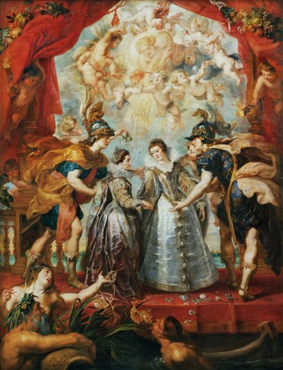 Prinsessernes udveksling ved den spanske grænse. Marie de Medici-cyklussen af Peter Paul Rubens