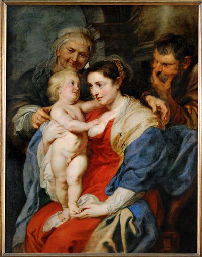 Den hellige familie med Sankt Anna (maleri på lærred) af Peter Paul Rubens