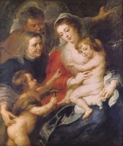 Den hellige familie med St. Elizabeth og spædbarnet St. Johannes Døberen, ca. 1634 af Peter Paul Rubens