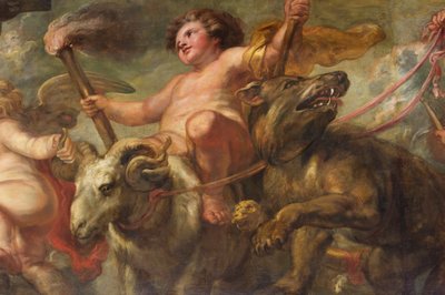 The Rubens Ceiling, Bankethus, Whitehall, ca. 1629-34 (olie på lærred) af Peter Paul Rubens