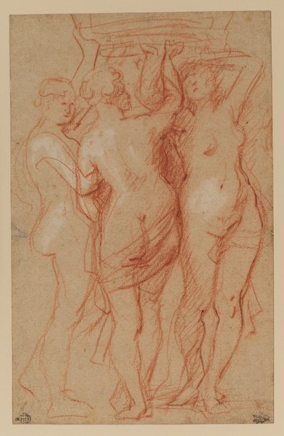 The Three Graces, ca. 1635-40 (rødt og hvidt kridt på papir) af Peter Paul Rubens