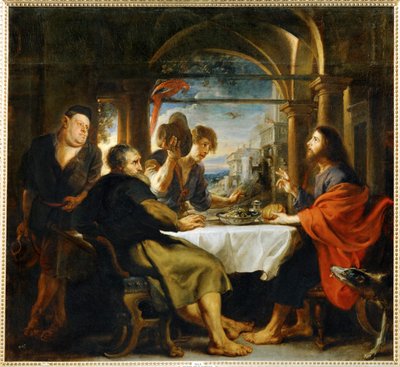Middagen i Emmaus (maleri på lærred) af Peter Paul Rubens
