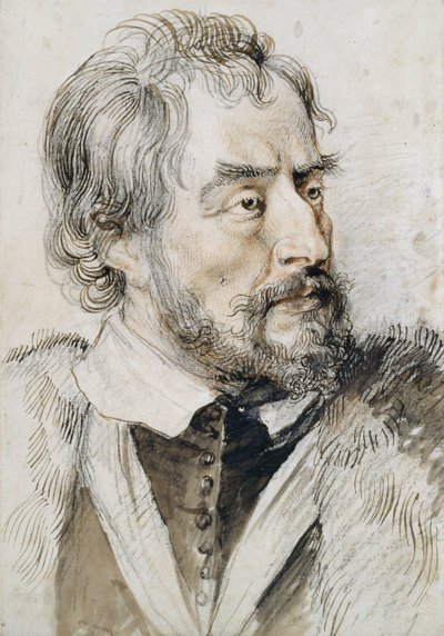 Thomas Howard (1585-1646) 2nd Earl of Arundel (blyant, pen og blæk og vask på papir) af Peter Paul Rubens