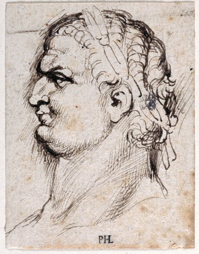 Titus, fra ti tegninger af otte af de første tolv Cæsarer, efter Giovanni da Cavinos medaljer (pen og blæk på papir) af Peter Paul Rubens