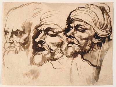 Tre mandshoveder af Peter Paul Rubens