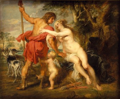 Venus og Adonis, ca. 1635 af Peter Paul Rubens