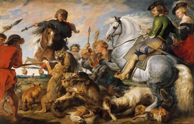 Ulve- og rævejagt, ca. 1616. af Peter Paul Rubens