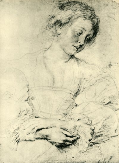 Ung kvinde med foldede hænder, 1629-1630, 1943. af Peter Paul Rubens