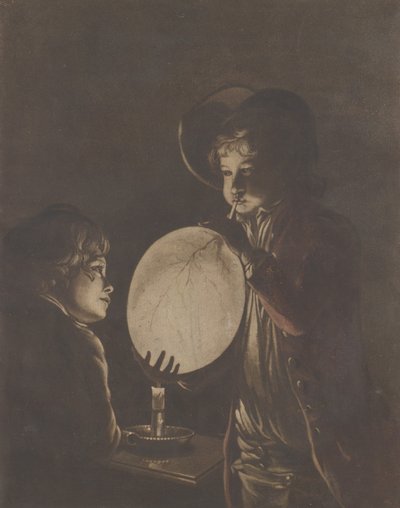 To drenge blæser en blære ved stearinlys, 1773., 1773. af Peter Perez Burdett