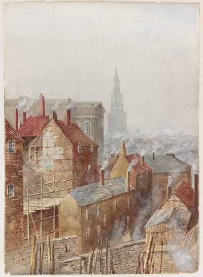 Newcastle upon Tyne fra High Level Bridge (akvarel på papir) af Peter Petersen Toft