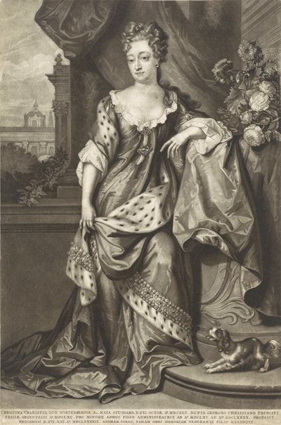 Christine Charlotte af Württemberg 1645-1699, prinsesse af Østfrisland, ca 1699. af Peter Schenk