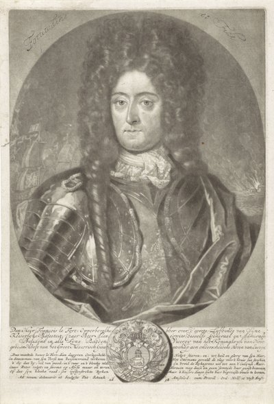 Portræt af generaladmiral Francois Lefort 1656-1699, 1698. af Peter Schenk